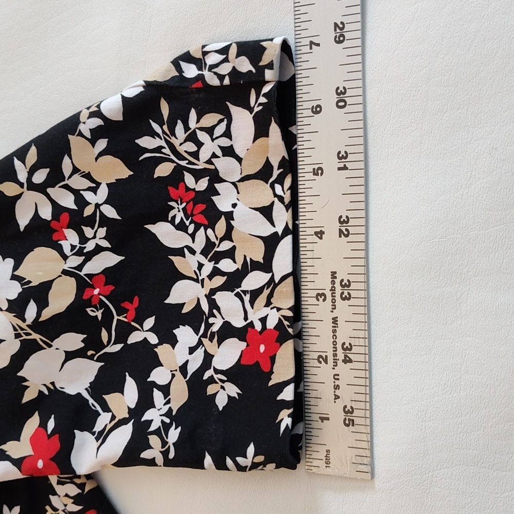 Requirements Capris 14 Spring Summer Bold Floral Pattern Cotton Blend Mid Rise - Picture 10 of 12
